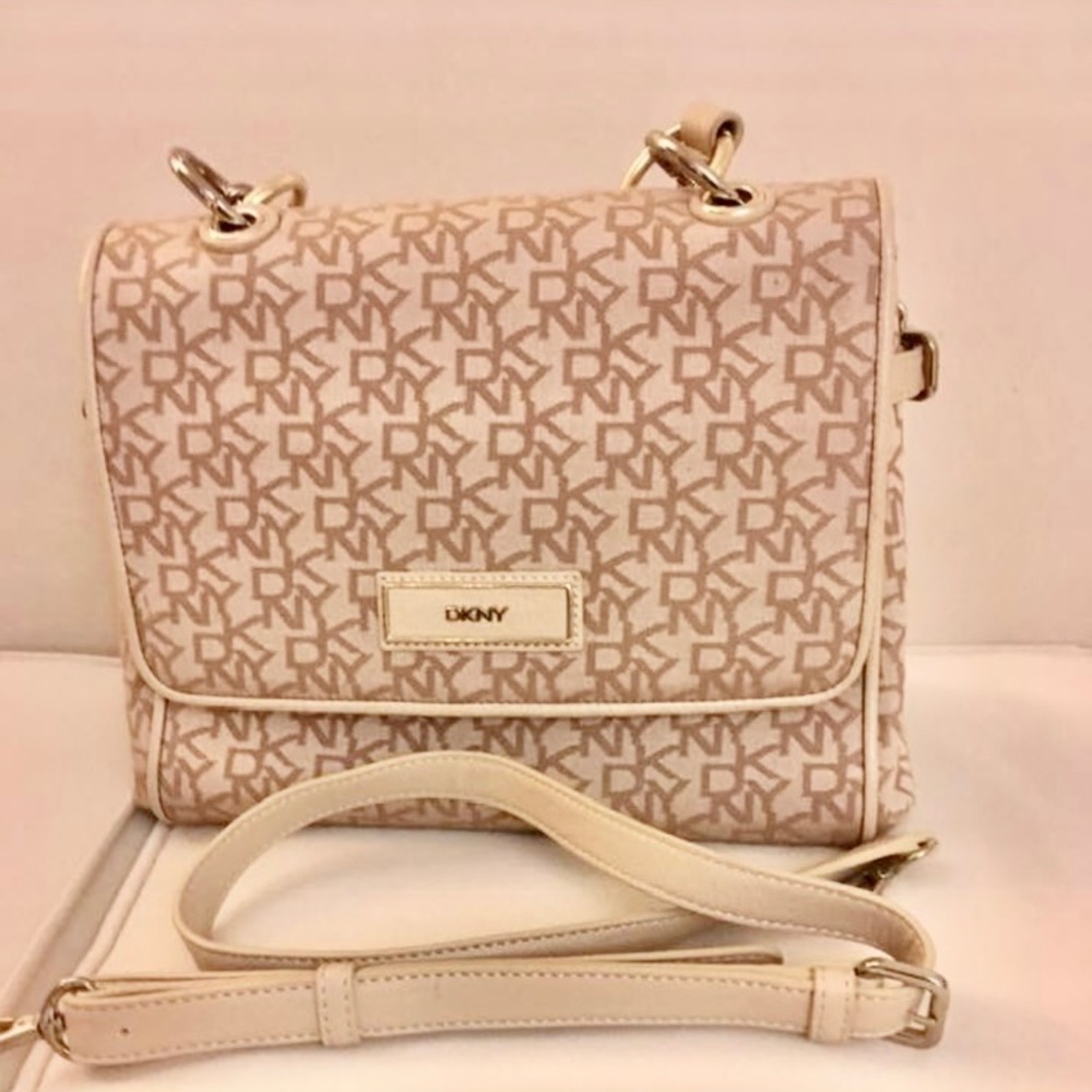 DKNY Heritage chino BEIGE LOGO   EVENING BAG